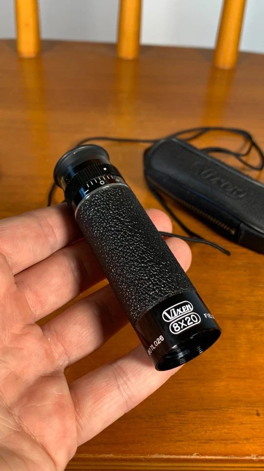 Vixen 8x20 Monocular Field 7.2 Compact Black Leather Case Travel Vintage - Image 4 of 4