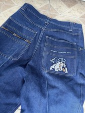 Vintage 48 JEANS Y2K Embroidered Dog Size 36 JNCO Style Wide Leg Baggy Skater