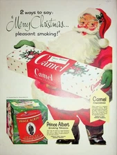Original 1952 Vintage Camel Ad: Ft. Merry Christmas pleasant smoking with Camel