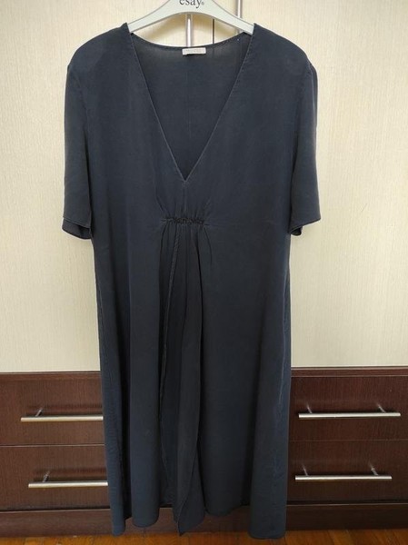 Women Falconeri Dress Charcoal Silk M