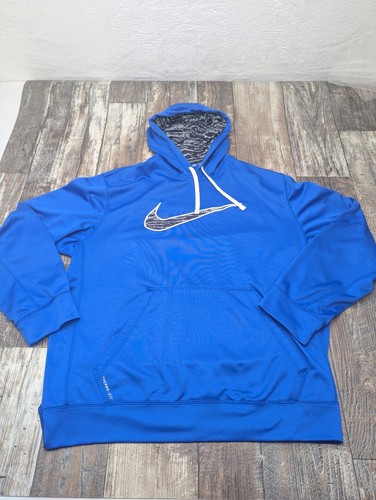 Nike Therma Fit Pullover Hoodie Men's Size XL Extra Large Blue Pockets - Picture 3 of 18