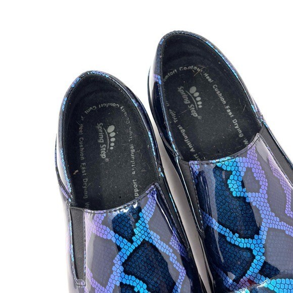 Spring Step Blue Python Ferarra Patent Leather Sl… - image 7