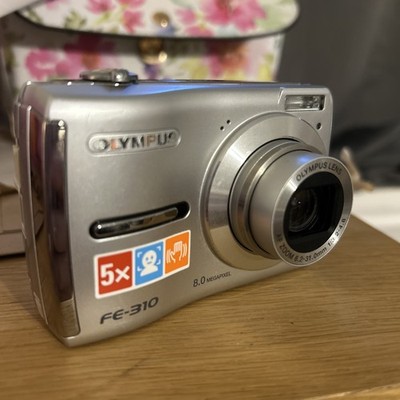  Olympus FE-310 Silver 8.0MP digital compact camera WORKs Tested 
