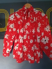 RIXO L 12/14 DAWSON TOP PUSSY BOW TIE NECK