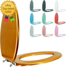Elongated Toilet Seat Wood Toilet Seat Prevent Shifting with Zinc Alloy Hinges
