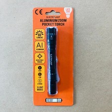 Electralight Aluminium Zoom Pocket Torch, With Batteries Flashlight Hiking Light