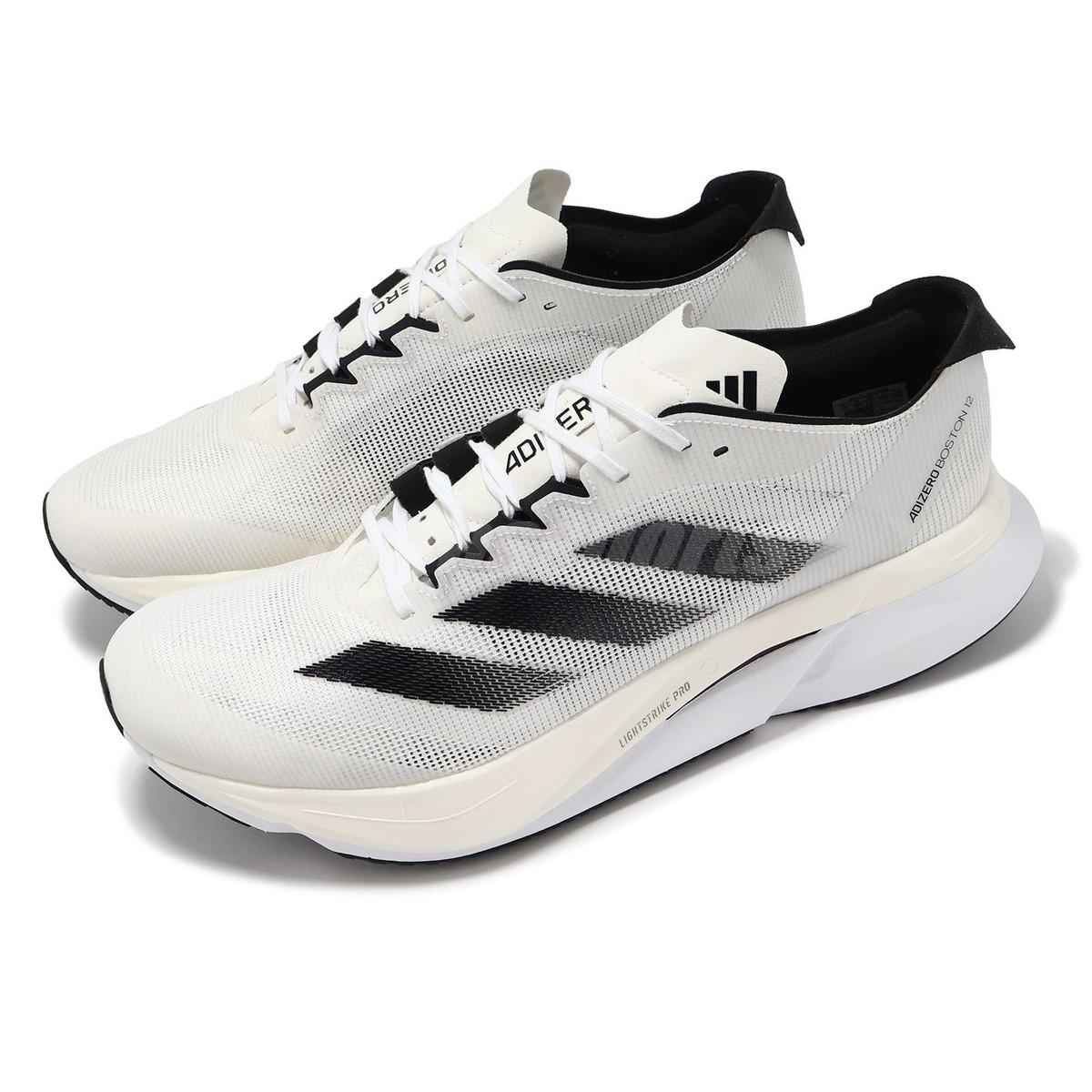adidas Adizero Boston 12 M White Black Metallic Men Marathon
