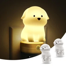 Plug in Night Light for Kids 2 Pack, 3D Cute Puppy Night Lights with Dusk to ...