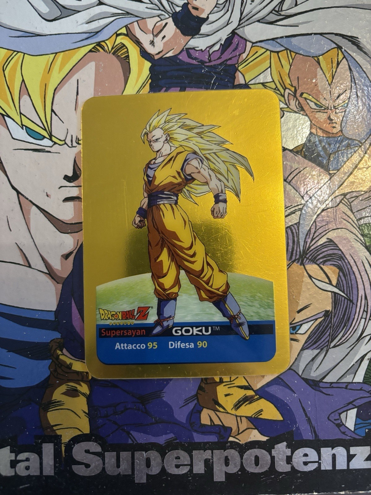Dragon Ball Z Lamincard GOLD #16 Goku Super Saiyan 3 Edibas 2006 Serie Oro