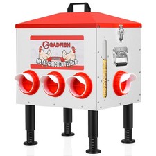 "55 lbs Automatic Chicken Feeder with 8 Ports, HeightAdjustable, No Waste"
