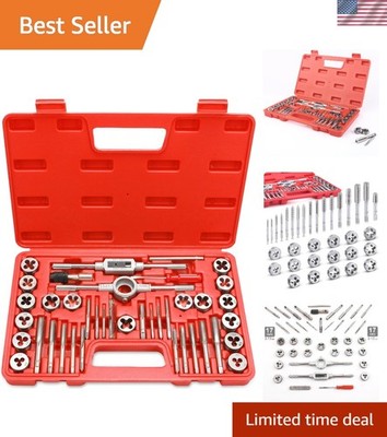 Complete 40-Piece Tap and Die Set - Metric Screw Threads for Professional Use