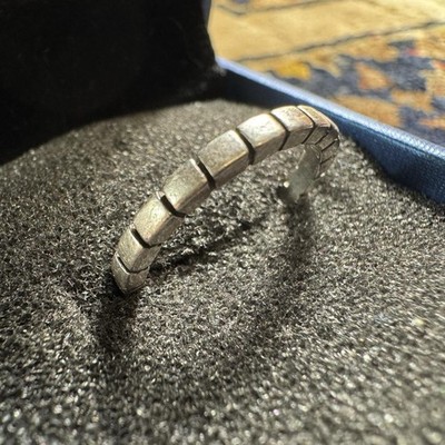 925 Sterling Silber Ring segmentiert Blockmuster modern minimalistisch Größe 6