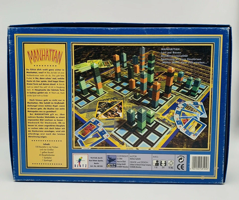 Spiel des Jahres 1994 Manhattan Hans Im Glück OVP vollständig Mega Spaß - Bild 4 von 4