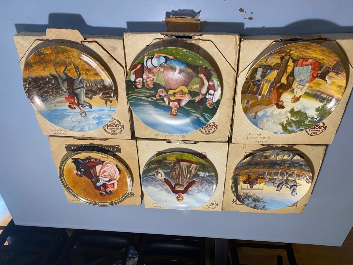 6 Edwin M Knowles Collector Plate Oklahoma 1985 Series