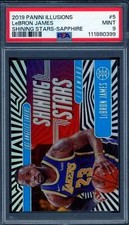 LeBron James Card 2019-20 Panini Illusions Shining Stars Sapphire #5 PSA 9
