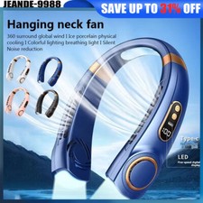 12000mAh Bladeless Lazy Neck Fan Portable USB Rechargeable Mini Hanging Cooler