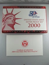 2000 Silver Proof Coin Set in OGP -- INCLUDES 7 SILVER PROOF COINS!