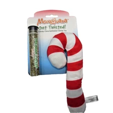 Meowijuana Get Twisted Chistmas Candy Cane Refillable Toy with Catnip