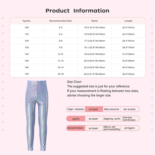 Kids Girl Sweatleggings Gym Pants Jazz Dancewear Metallic Bottoms Dancing Yoga - Picture 24 of 54