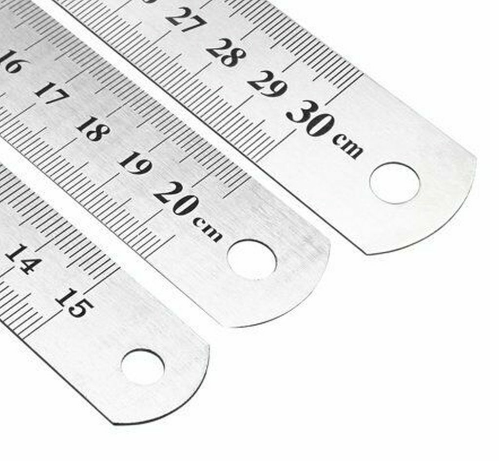 Double Ruler Traith Pastry Ruler Double-Sided Stainless Steel Metal Ruler Set - 30cm, 20cm ...