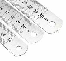 Double Sided Metal Ruler Stainless Steel- 30cm-20cm-15cm 12" 8" 6" Inches Choose