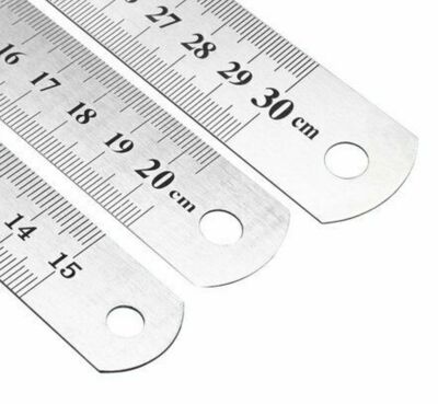 Double Sided Metal Ruler Stainless Steel- 30cm-20cm-15cm 12