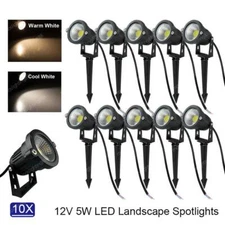 10X 12V 5W LED Landscape Spotlights Low Voltage 3000K/6000K Outdoor Lamp IP65