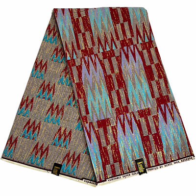 Afrikanischer Stoffdruck 6 Yards Kente Gold verziert 100 % Baumwolle Nähmaterial