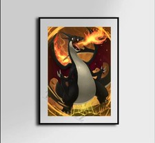 Black Charizard Pokeart art canvas poster home decor