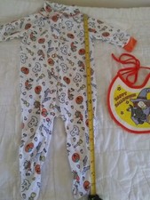 Vintage Playskool Baby Halloween Sleeper w/ bib Pumpkin Ghost Candy 3-6 months