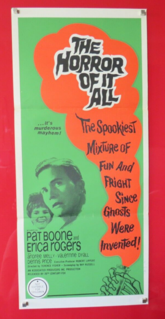 THE HORROR OF IT ALL ORIGINAL 1964 CINEMA DAYBILL FILM POSTER Pat Boone 60's