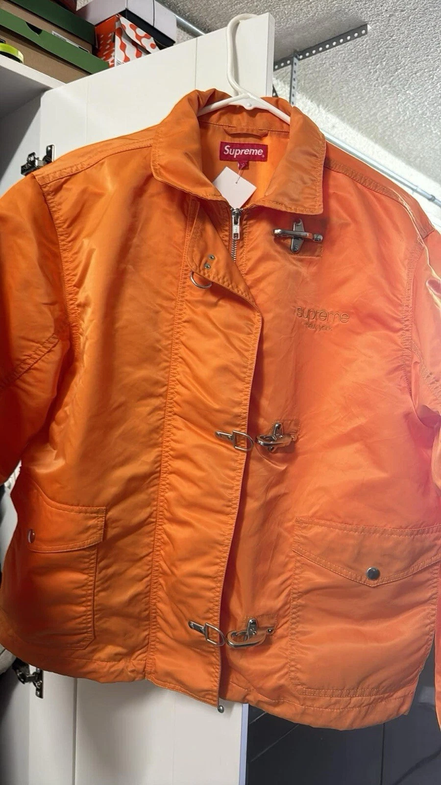 Veste Supreme Nylon Turnout orange taille M.