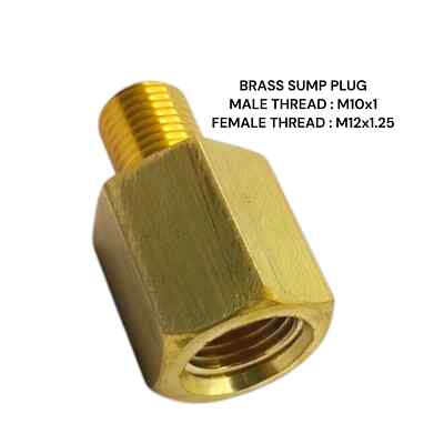 M10x1 Stecker auf M12x1,25 Buchse Messing Sumpf Adapter Öltemperaturanzeige Sensor