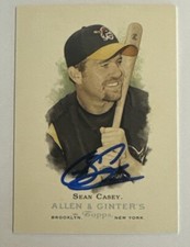 Sean Casey Autographed / Signed 2006 Topps Allen & Ginter Baseball Card