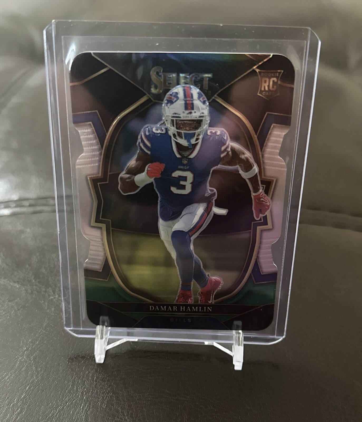 2022 Select Concourse-DAMAR HAMLIN/BILLS-Black/Green Die Cut Rookie Card#100