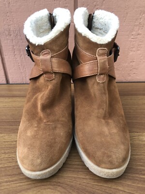 Aquatalia Suede & Shearling Weatherproof Boots Brown 9.5 winter dress zip up Denali – Aquatalia® main image 4