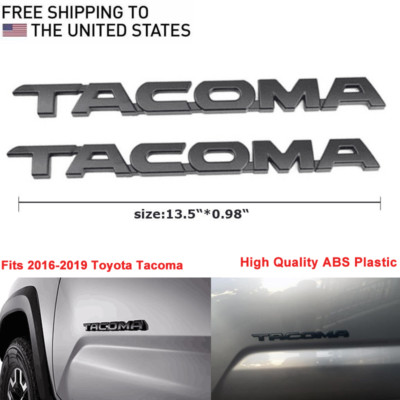 TACOMA Nameplate Letter Badge Sticker Matte Black Black Tacoma Emblem Car Door Tailgate Decal Emblem Sticker Badge Fit for Toyota Tacoma