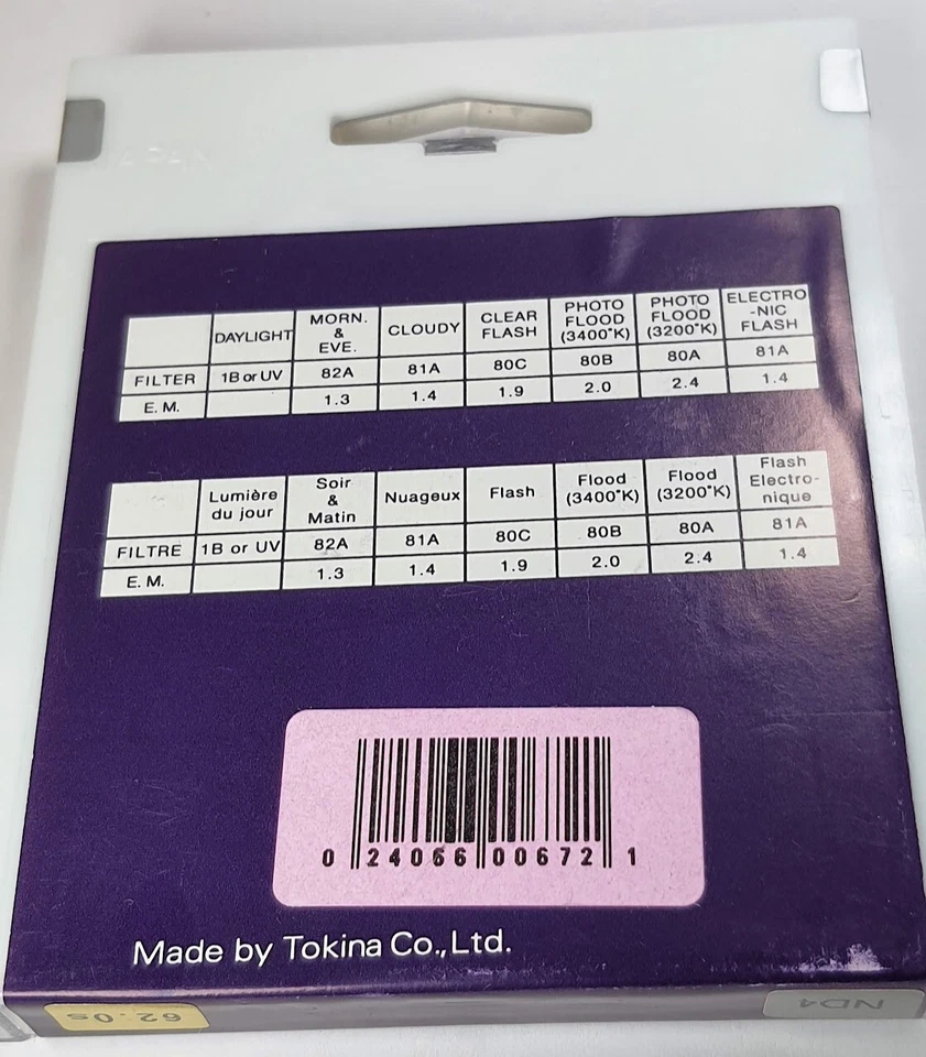 62mm Genuine Hoya ND4 ND 4 Lens filter Neutral Density ND4X ND 4X Japan E62 E-62 - Image 4 of 4