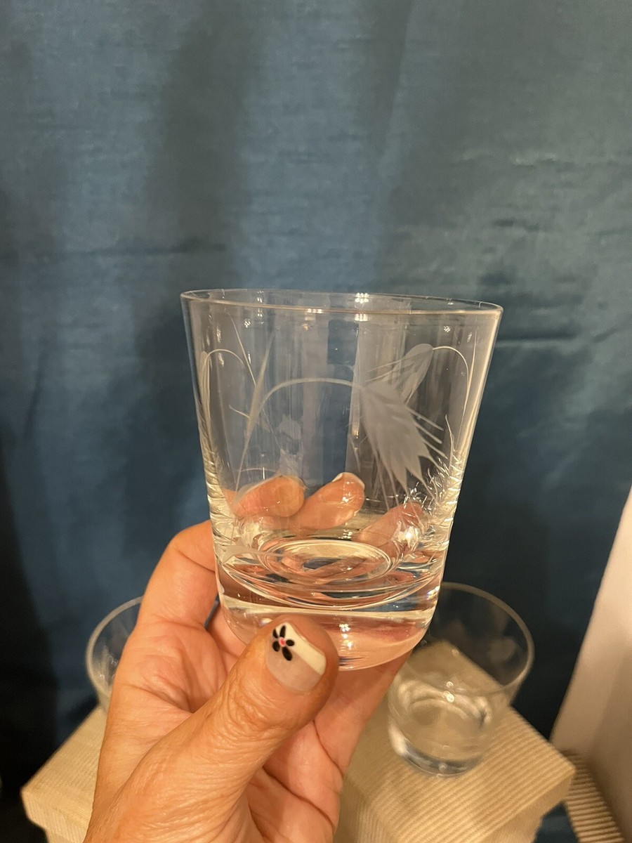 Vintage Sasaki Japan Crystal Old Fashioned Rocks Glasses Bent