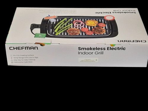 Parrilla interior eléctrica sin humo Chefman, control de temperatura ajustable nueva - Imagen 2 de 7
