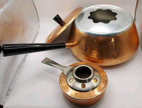 VTG Copper Finish Fondue Pot Spring Culinox 7" Diameter Switzerland MCM - Picture 2 of 8