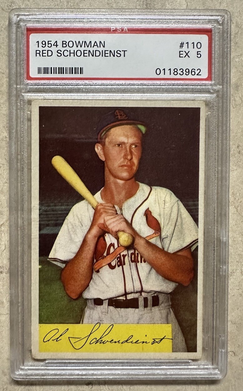1954 Bowman Red Schoendienst PSA 5 #110 St. Louis Cardinals Baseball HOF MLB