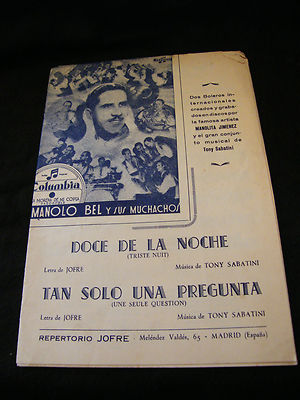 Partition Doce Der Nacht Manolo Bel Nur Eine Frage Sabatini