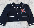 EUC Original Marines Kids Baby girl toddler quilted  Jacket navy blue w bow 18M — photo 1
