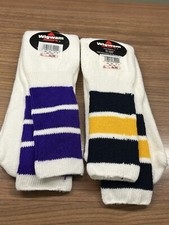 1 Pair Vintage Wigwam Tube Socks 8-11 Cotton Blend Striped USA Made 80's 90s NOS