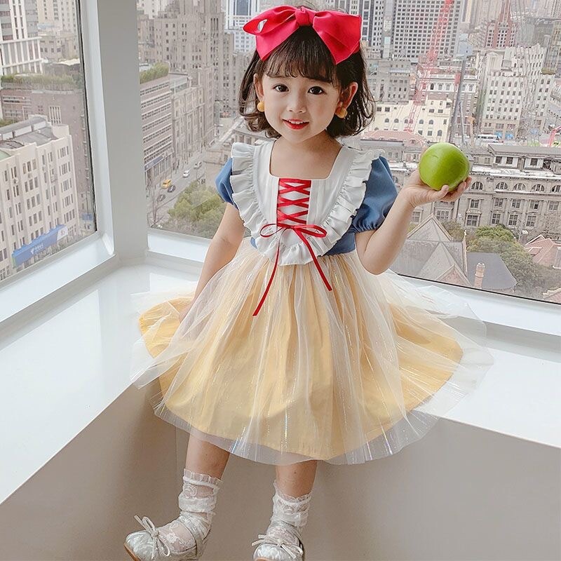 Snow White Dress For 5-6 Years Old Girl Princess Custom Birthday Party Snow White Dress For 5-6 Years Old Girl Princess Custom Birthday Party