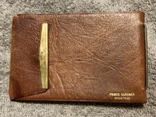 Vintage Prince Gardner Registrar Brown Leather Business Credit Card Holder Antiq