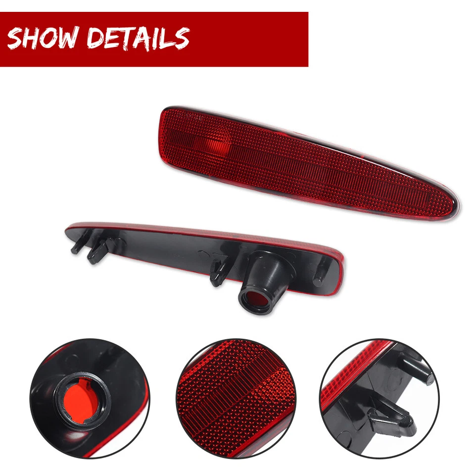 Kit de luzes de estacionamento marcador lateral lente vermelha traseira para Chevrolet Corvette C6 2005-2013 - Imagem 3 de 4