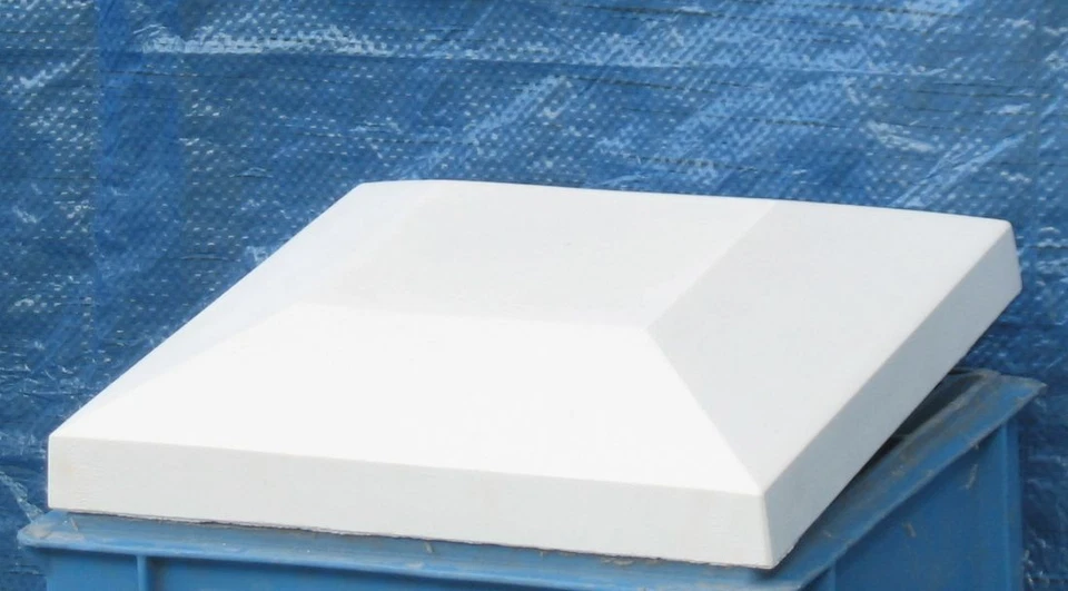 Pfeilerabdeckung Weiß Mauerabdeckung Abdeckplatte Beton mit Facette