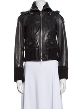 Dsquared2 Black Leather Moto Designer Luxury Jacket 2000s Vintage Jessica Simpso